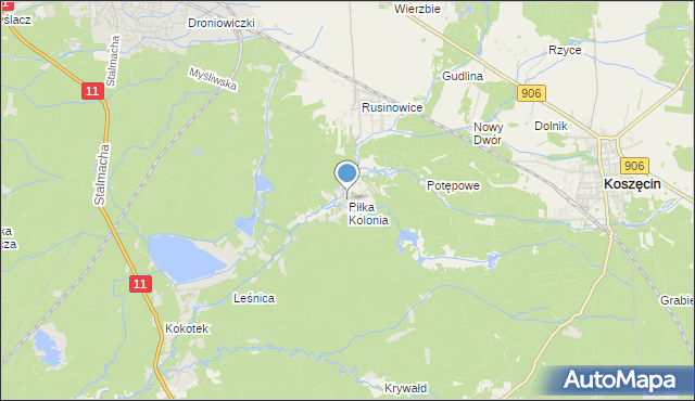 mapa Piłka Kolonia, Piłka Kolonia na mapie Targeo